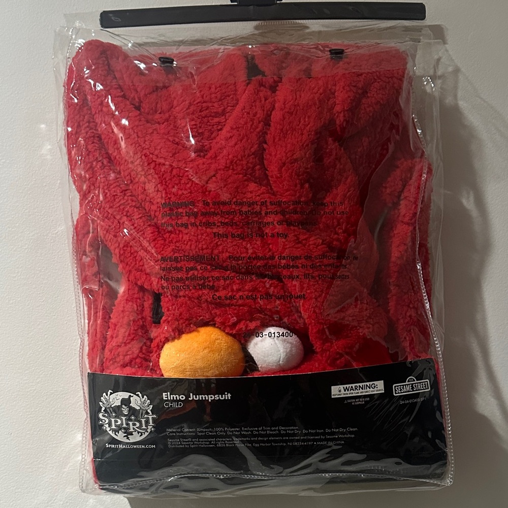 Sesame Street Elmo Jumpsuit Costume - Vibrant Red child size small 4-6 - Picture 3 of 6